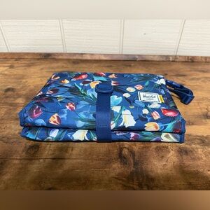 Herschel Floral Blue Foldable diaper pad/Bag